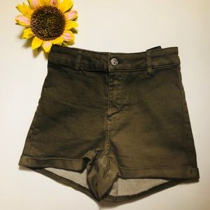 H & M Olive High Waist Shorts
